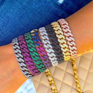 charm Bracelets Miami Cuban Chain Bracelets CZ